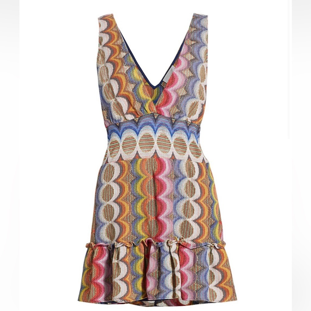 Ramy Brooke V-neck Colorful Printed Dress - NWT